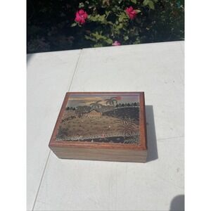 Vintage‎ Annabella Box by Eve Foster Jamaica Folk Art Wood Trinket Box Excellent